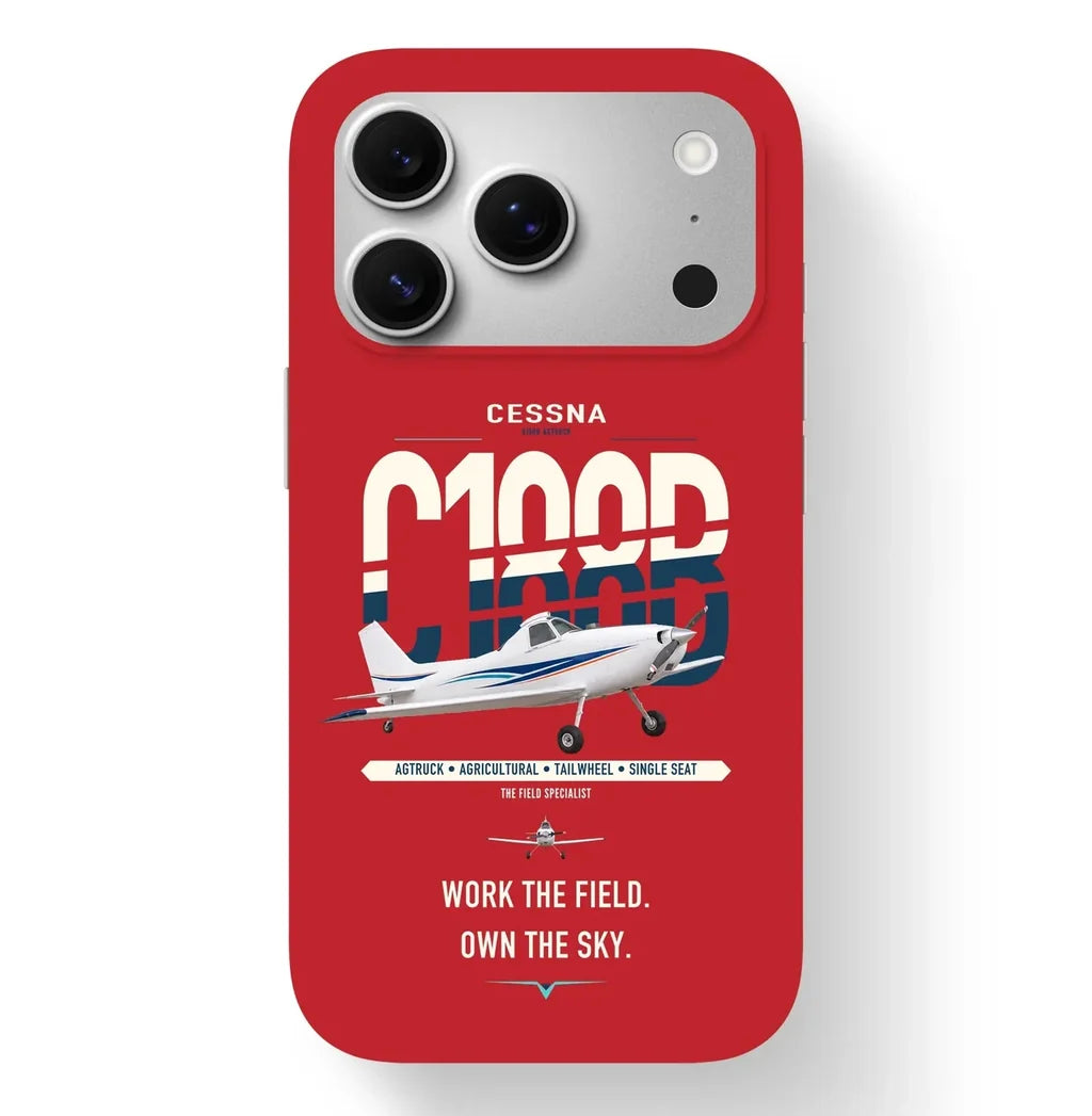 Cessna A188B AgTruck design on red magsafe iphone case, for iPhone 17 Pro