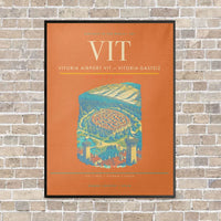 Thumbnail for Vitoria Airport VIT — Vitoria-Gasteiz vertical canvas print - framed - orange background