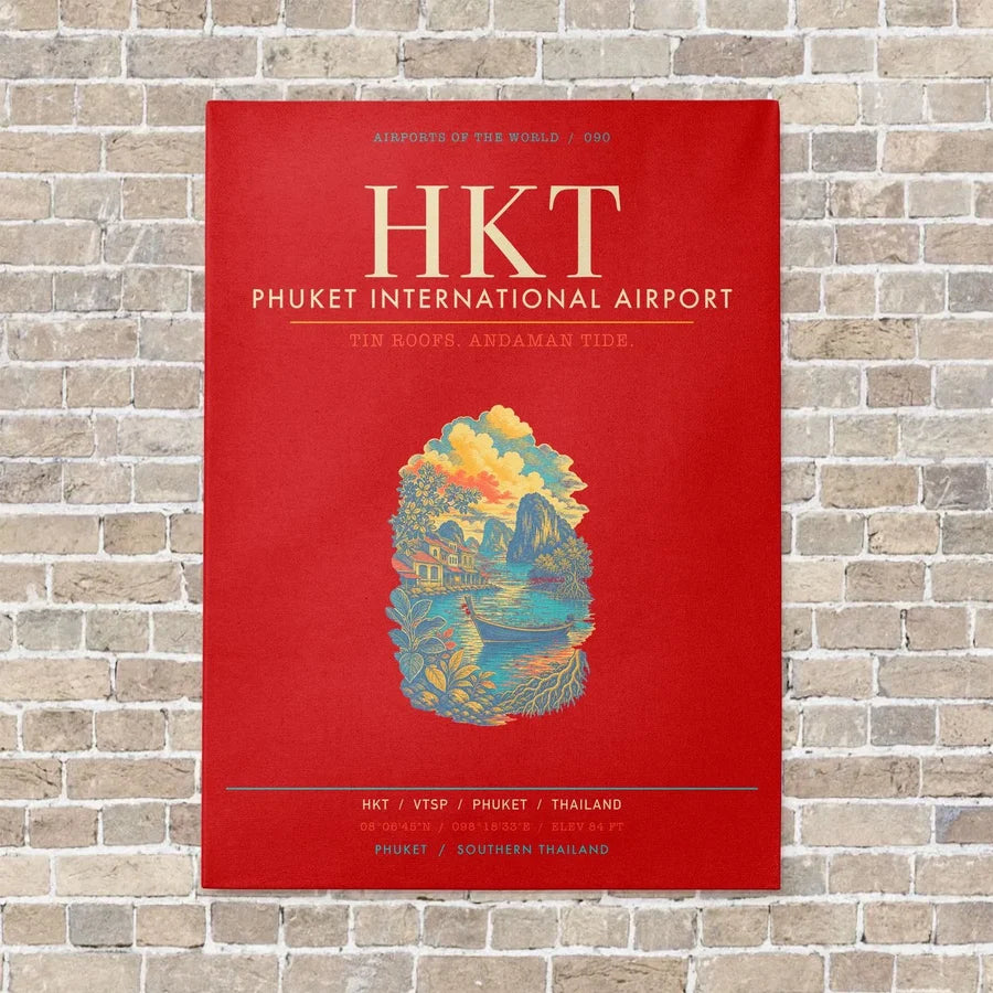 Phuket International Airport HKT - Canvas Framed - Red