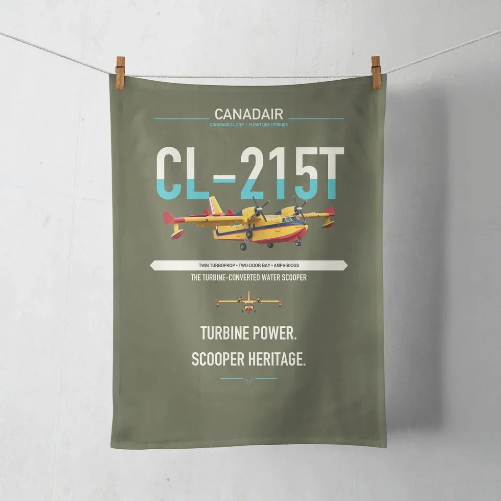 Canadair CL-215T design on green army towel