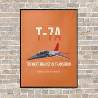 Thumbnail for T-7A Red Hawk vertical canvas print - framed - orange background
