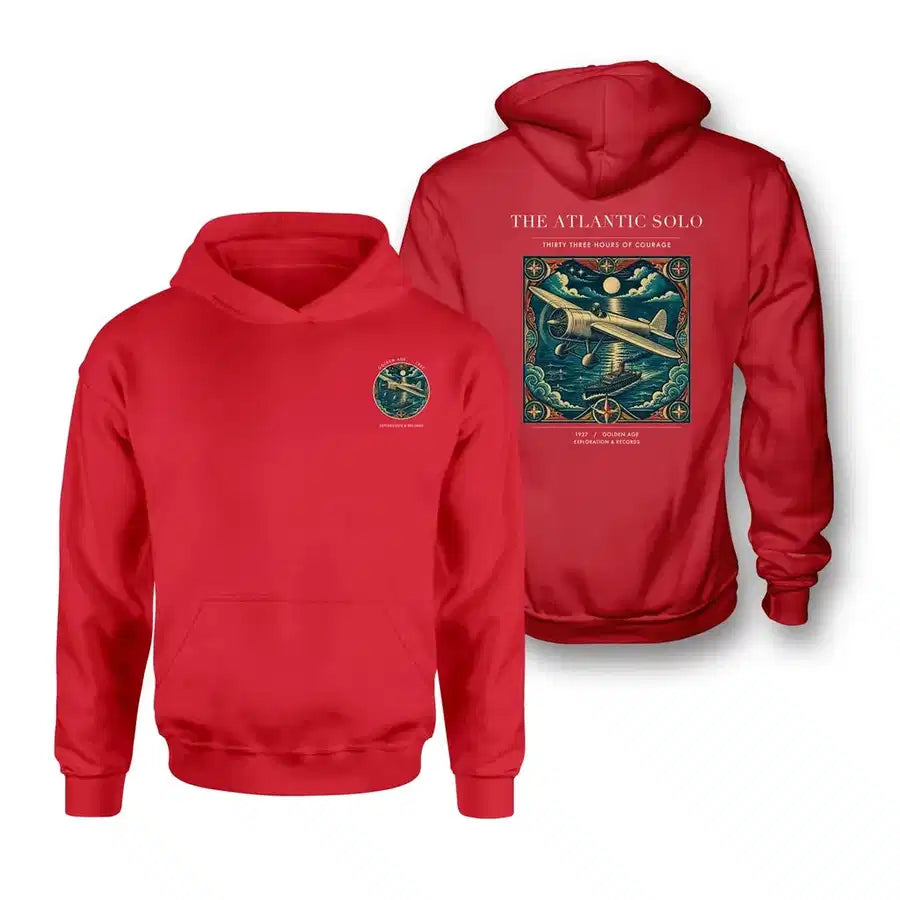 VINTAGE G4018 - The Atlantic Solo - Double-Side Hoodie design on red double side