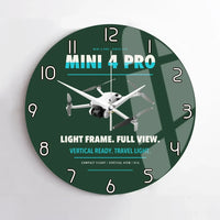 Thumbnail for DJI Mini 4 Pro design on dark green no frame wall clock