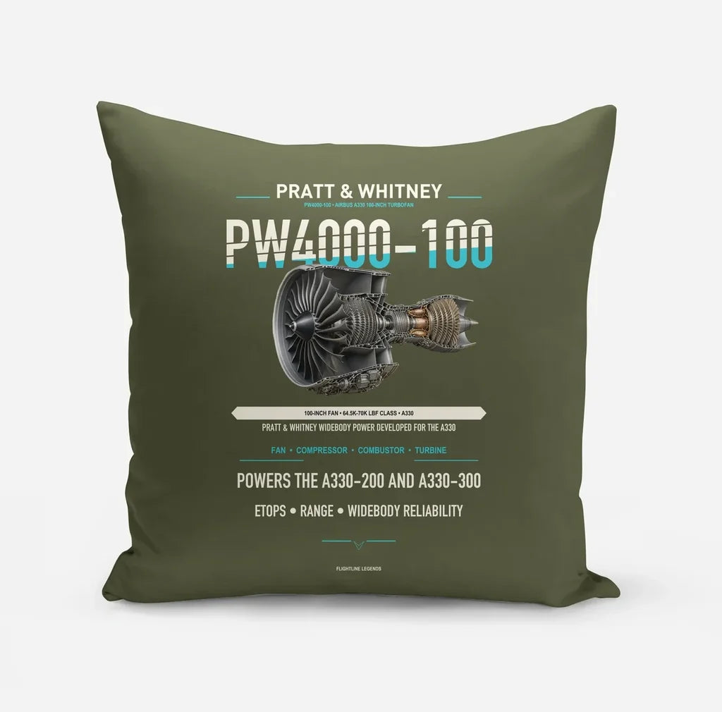PW4000-100 design on green army pillow