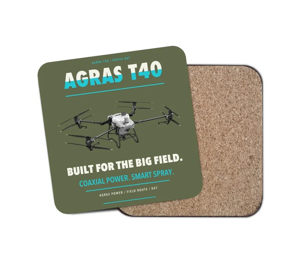 DJI Agras T40 design on green army 1 piece coaster