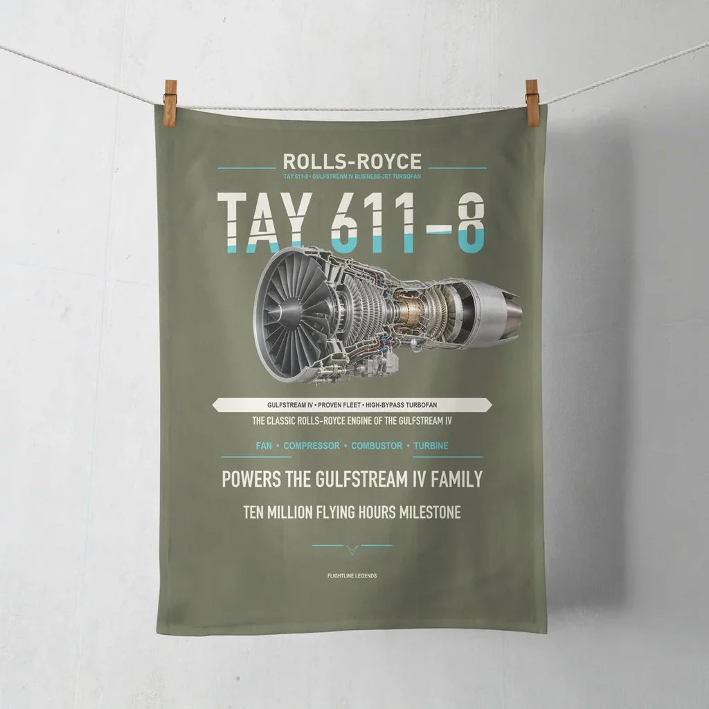 TAY 611-8 design on green army towel