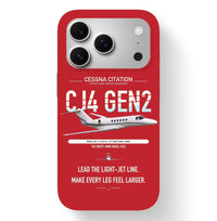Thumbnail for Cessna Citation CJ4 Gen2 design on red magsafe iphone case, for iPhone 17 Pro