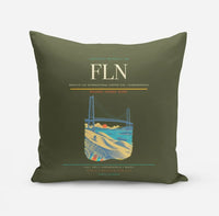Thumbnail for Hercilio Luz International Airport (FLN) design on green army pillow