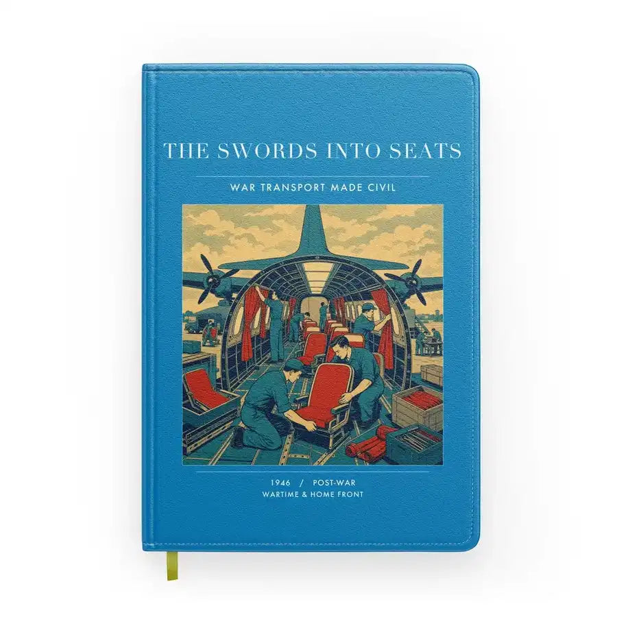 VINTAGE G4538 - The Swords Into Seats - Designed Notebooks design on turquoise