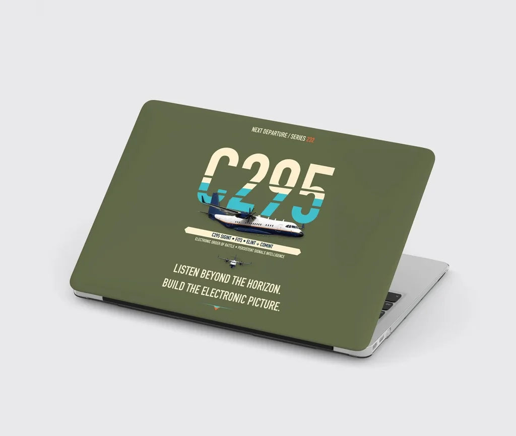 Airbus C295 SIGINT design on green army MacBook case