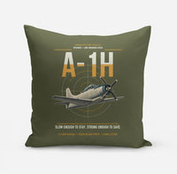 Thumbnail for A-1H Skyraider design on green army pillow