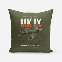Thumbnail for Supermarine Spitfire Mk IX design on green army pillow