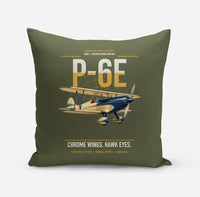 Thumbnail for Curtiss P-6E Hawk design on green army pillow