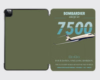Thumbnail for Bombardier Global 7500 design on green army ipad tablet case