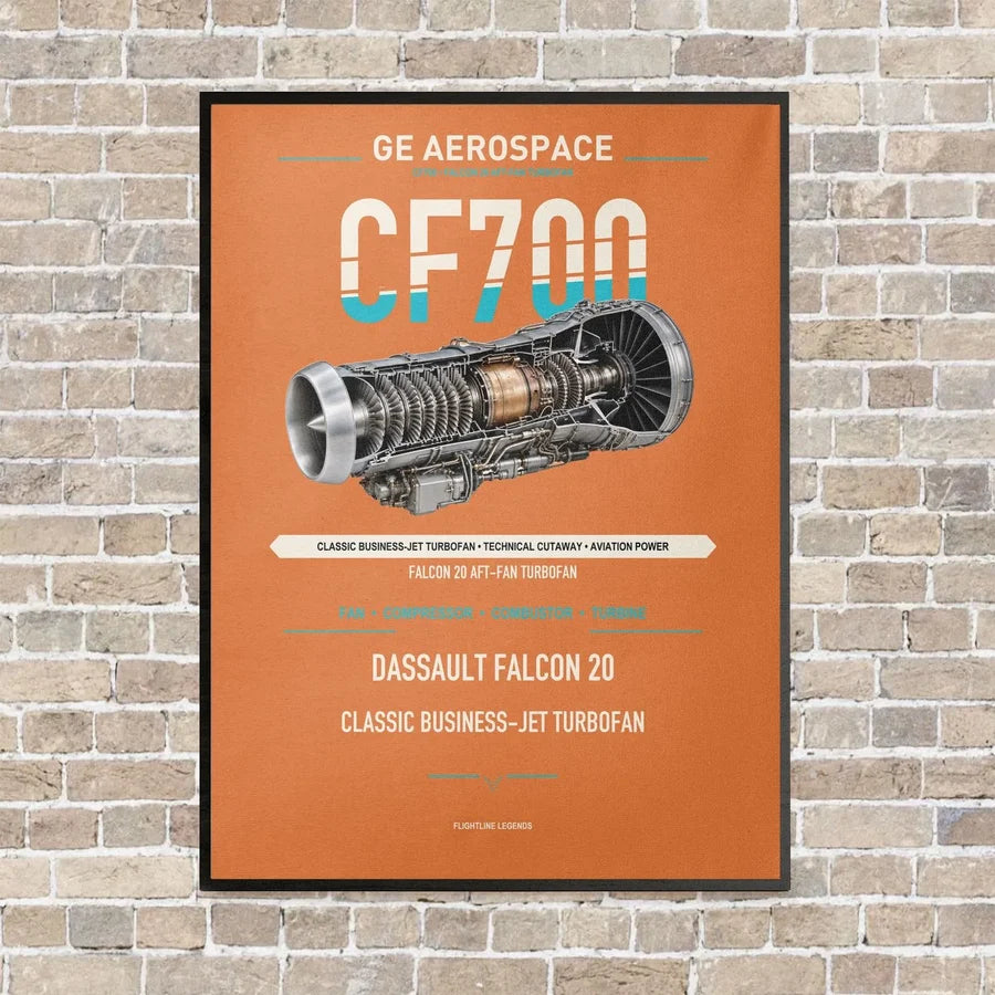 CF700 vertical canvas print - framed - orange background