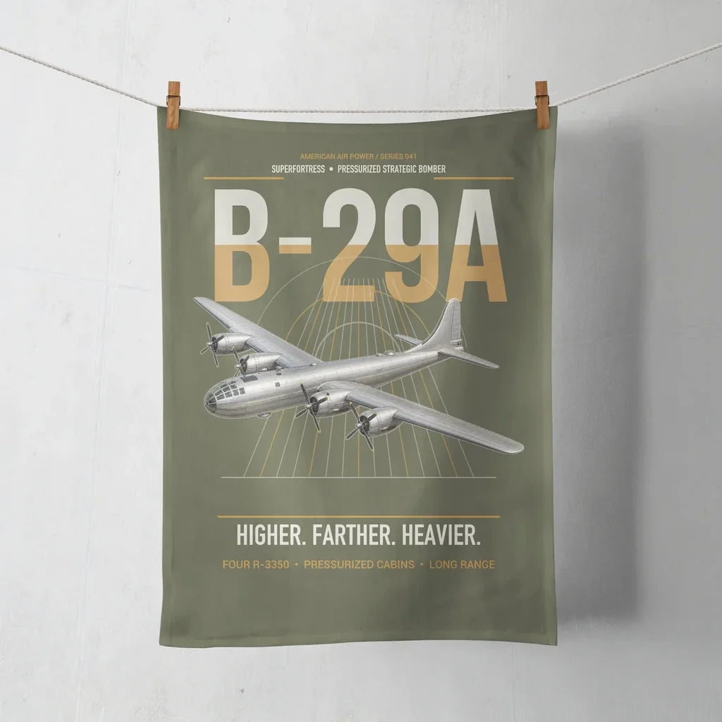 B-29A Superfortress design on green army towel