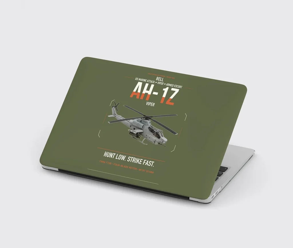 Bell AH-1Z Viper design on green army MacBook case