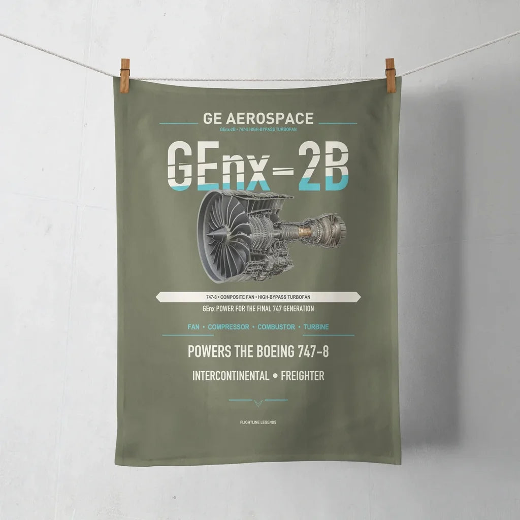 GEnx-2B design on green army towel