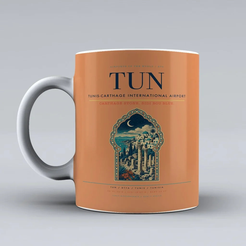 International Airport TUN Mug design on orange tunis carthage
