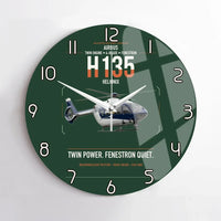 Thumbnail for Airbus H135 design on dark green no frame wall clock