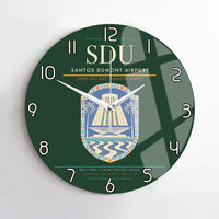 Thumbnail for Santos Dumont Airport (SDU) design on dark green no frame wall clock