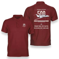 Thumbnail for Cessna Citation 500 - Citation I design on red double-side polo t-shirt, double-side print