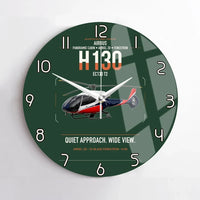 Thumbnail for Airbus H130 design on dark green no frame wall clock