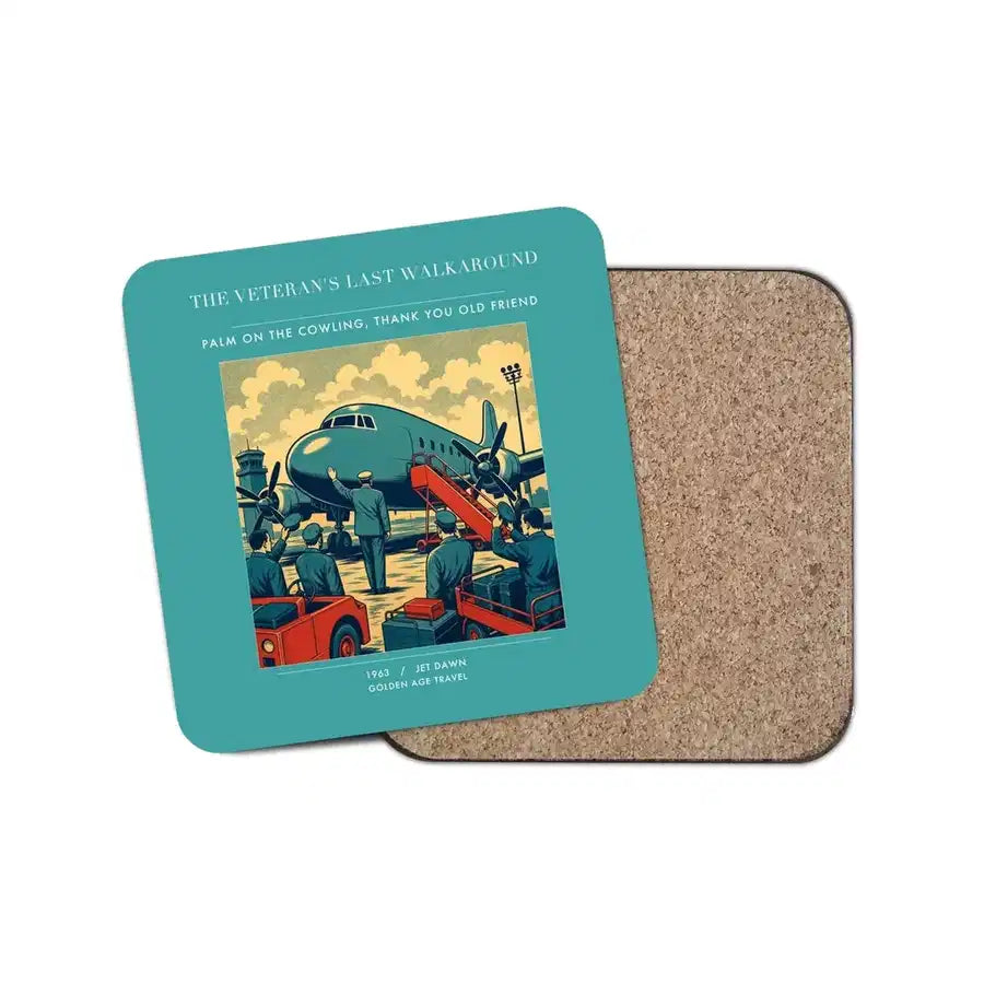 The Veteran's Last Walkaround - Designed Coasters design on turquoise 1-piece