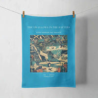 Thumbnail for VINTAGE G4269 - The Swallows In The Rafters - Designed Towels design on turquoise