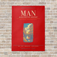 Thumbnail for Manchester Airport MAN - Canvas Framed - Red