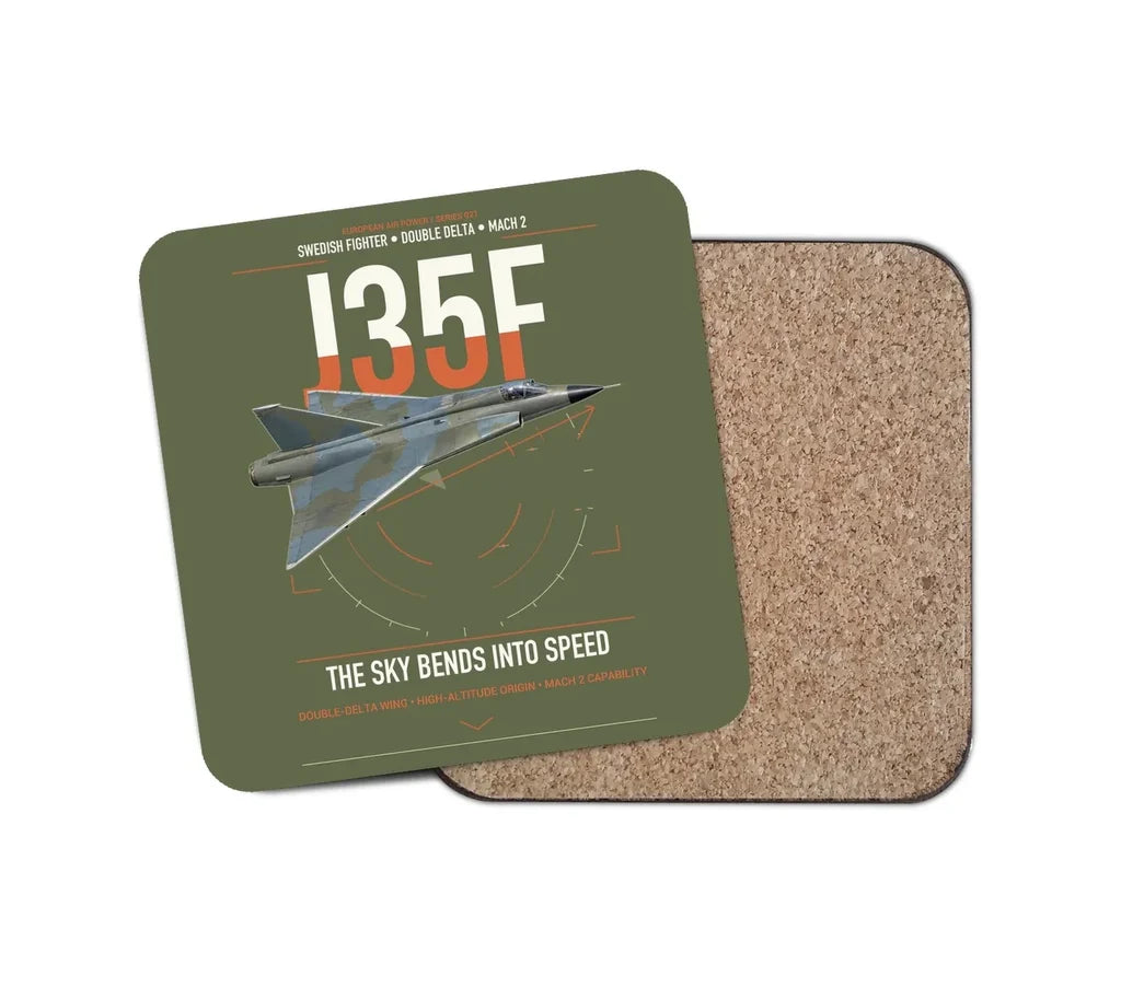 Saab J 35F Draken design on green army 1 piece coaster