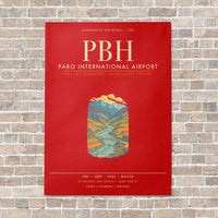 Thumbnail for Paro International Airport PBH - Canvas Framed - Red