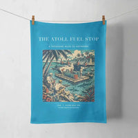 Thumbnail for VINTAGE G4069 - The Atoll Fuel Stop - Designed Towels design on turquoise