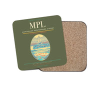 Thumbnail for Montpellier–Méditerranée Airport (MPL) design on green army 1 piece coaster
