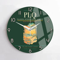 Thumbnail for Palanga International Airport (PLQ) design on dark green no frame wall clock