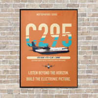 Thumbnail for Airbus C295 SIGINT vertical canvas print - framed - orange background