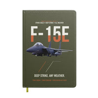 Thumbnail for F-15E Strike Eagle Deep Strike Any Weather design on green army notebook