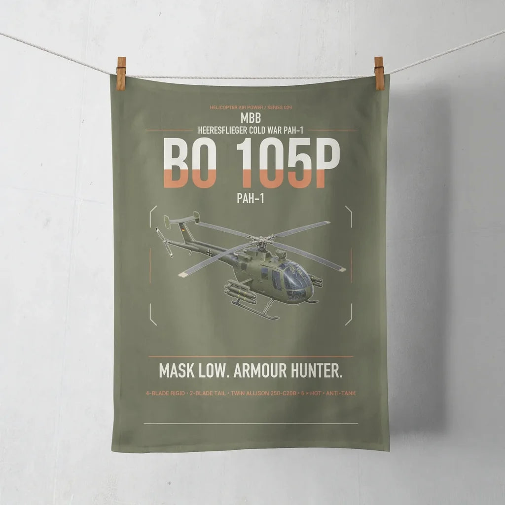 MBB BO 105P PAH-1 design on green army towel