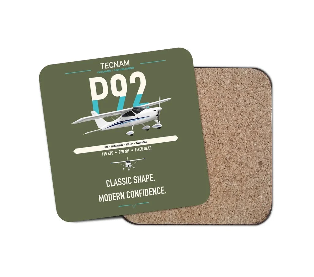 Tecnam P92 Echo MkII design on green army 1 piece coaster