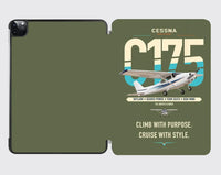Thumbnail for Cessna 175 Skylark design on green army ipad tablet case