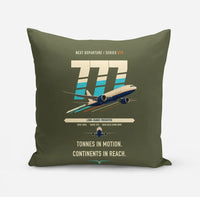 Thumbnail for Boeing 777F design on green army pillow