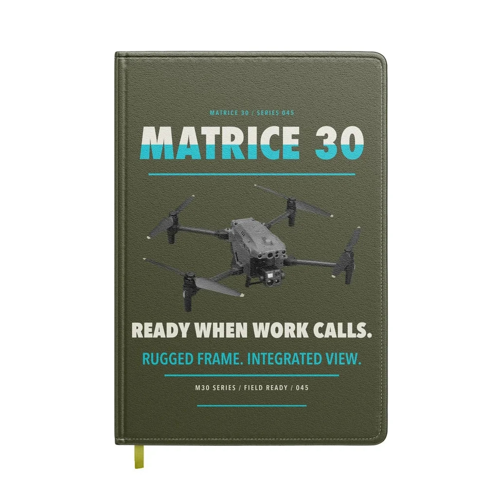 DJI Matrice 30 design on green army notebook