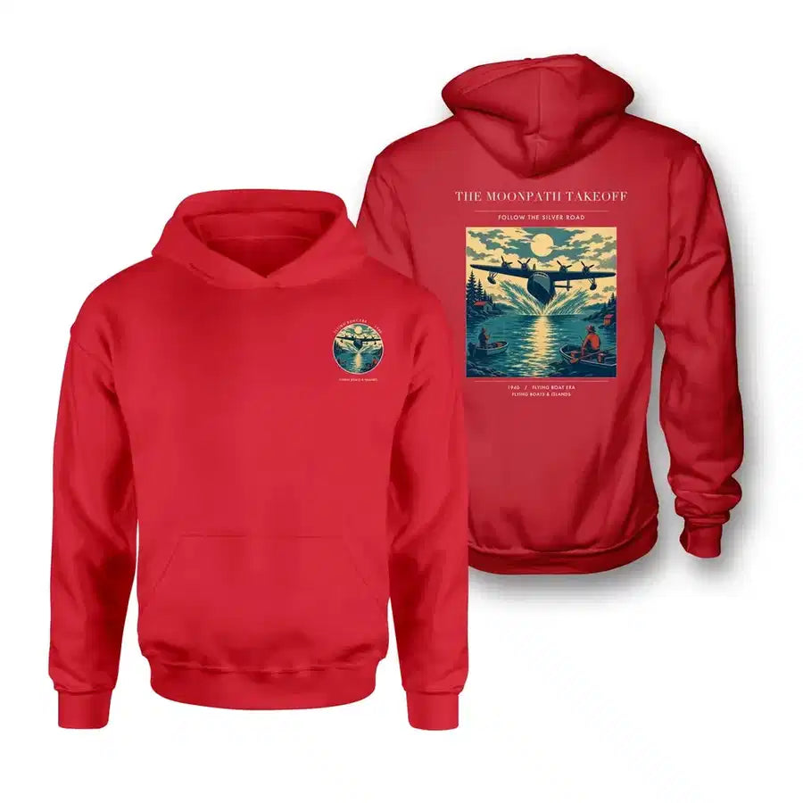 VINTAGE G4441 - The Moonpath Takeoff - Double-Side Hoodie design on red double side