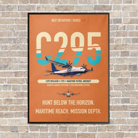 Thumbnail for Airbus C295 MPA/ASW vertical canvas print - framed - orange background