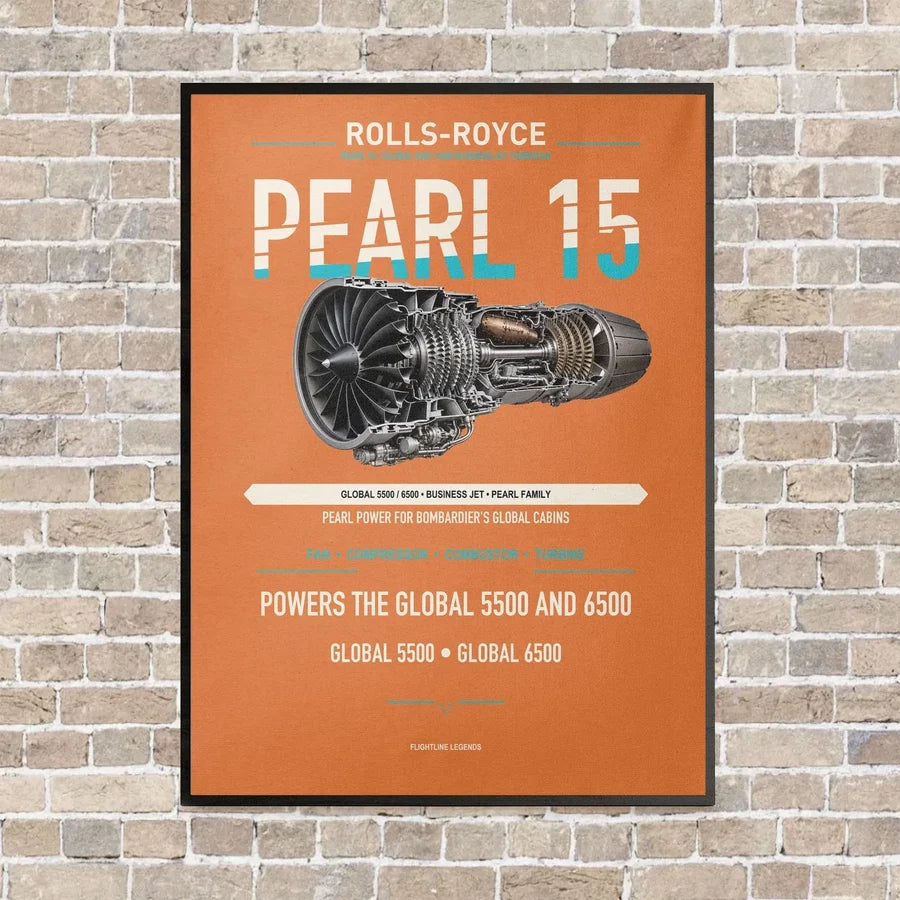 PEARL 15 vertical canvas print - framed - orange background