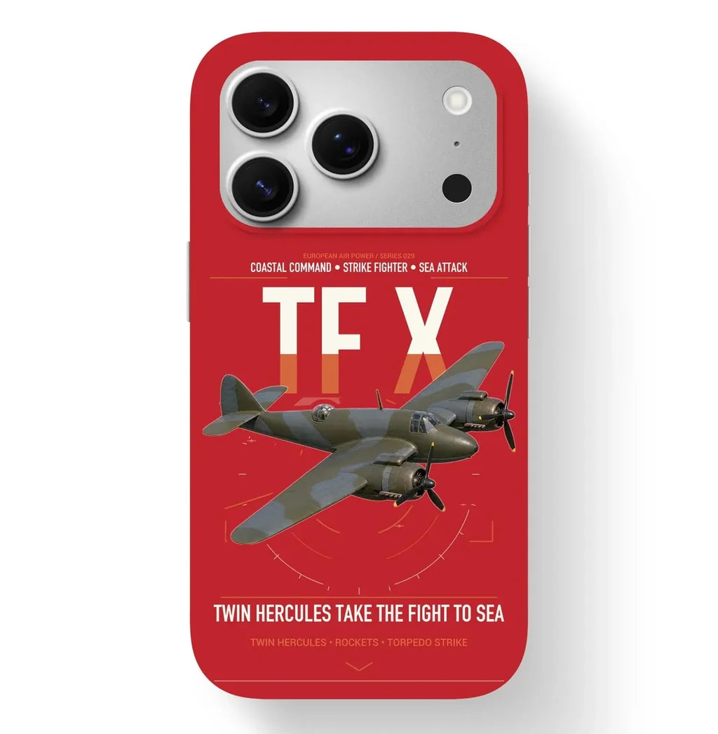 Bristol Beaufighter TF X design on red magsafe iphone case, for iPhone 17 Pro