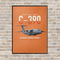 Thumbnail for C-390 Millennium vertical canvas print - framed - orange background