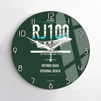 Thumbnail for Avro RJ100 design on dark green no frame wall clock