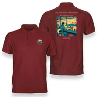 Thumbnail for VINTAGE G4457 - The Test Pilot's Breakfast - Double-Side Polo T-Shirt design on red