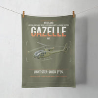 Thumbnail for Westland Gazelle AH1 design on green army towel
